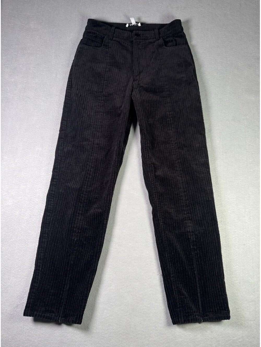 & Other Stories Paris Atelier Black Corduroy Pants Size 6 Ankle Zip Front Seam